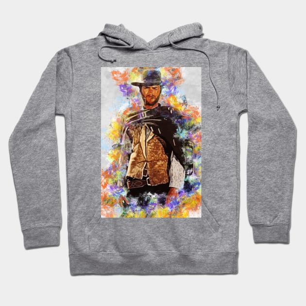 ✪ A Tribute to Clint Eastwood ✪ Abstract Portrait Hoodie by Naumovski